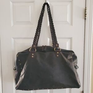 Bueno Faux Leather Braided Weekender In Brown